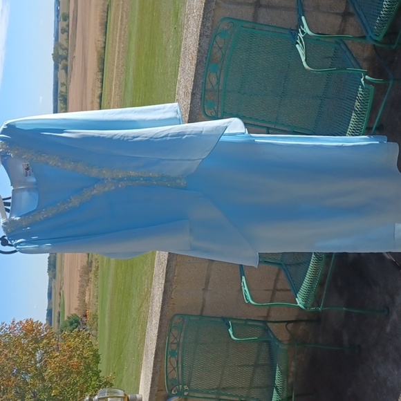 Vintage Glatter & Sims Fashions Inc. Women’s Formal Dress, powder blue, 20" ptp - Picture 1 of 7